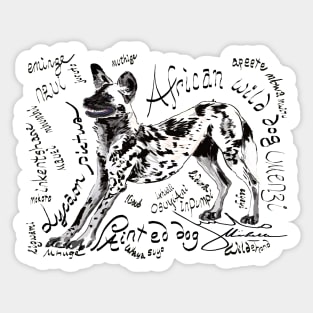 Painted dog, Lycaon pictus Sticker
